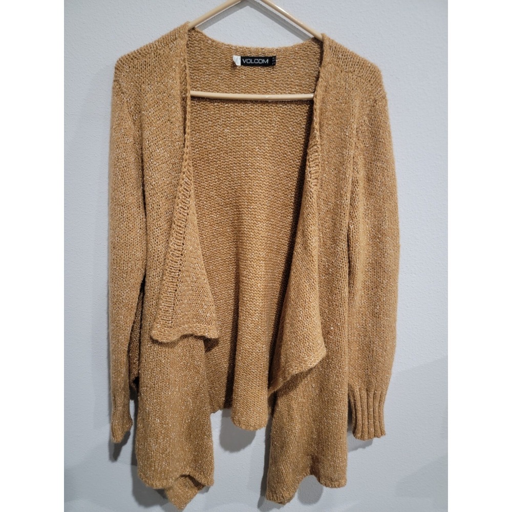 Volcom Women's Open Front Cardigan Sz XS/S 8/10 Long‎ Sleeve Brown Soft